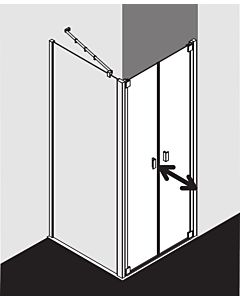 Kermi Raya swing door RAPTD07520VPK 75x200cm, clear tempered KermiClean, silver high gloss