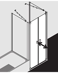 Kermi Raya Pendeltür RAPTD100201PK 100 x 200 cm, silber/mattglanz, ESG klar, Clean