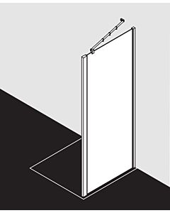 Kermi Raya Seitenwand RATWD10020VPK 100x200cm, ESG klar KermiClean, silber hochglanz