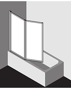 Kermi Vario 2000 cloison pliante 2 vantaux V2FW2060141UK 115, 2000 -116.7x140cm, finition argent mat, TSG SR Opaco