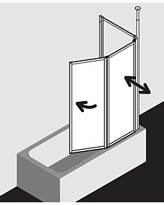 Kermi Vario 2000 folding wall 2-leaf V2FW20601412K 115, 2000 -116.7x140cm, matt silver, Kerolan pearl