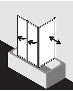 Kermi Vario 2000 3 Vario 2000 V2FW30601422K 68,5-71,8x140cm, blanc , perle Kerolan