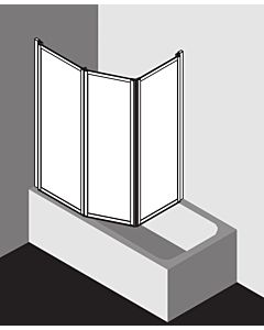 Kermi Vario 2000 Faltwand 2-/1-flügelig V2TS2080141UK 79-81,3x140cm, silber mattgl., ESG SR Opaco