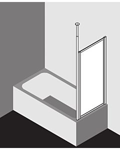 Kermi Vario 2000 paroi latérale V2TWD070141UK 61.4-64.6x140cm, finition argent mat, TSG SR Opaco