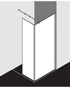 Kermi Xb glass system XBWIW09020VAK 88-90x200cm, high gloss silver, clear ESG