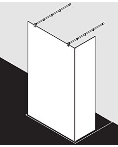 Kermi Xb glass system XBFW112020VYK 120x200cm, silver high gloss, ESG SR Opaco Clean, 90 degree stabilization