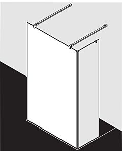 Kermi Xb glass system XBFWA12020VPK 120x200cm, silver high gloss, ESG clear clean