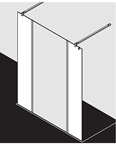 Kermi Xb glass system XBWIH03020VUK 30x200cm, silver high gloss, ESG SR Opaco, ESG clear
