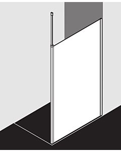 Kermi Xb glass system XBWDR11020VAK 110x200mm, high-gloss silver, clear ESG, right