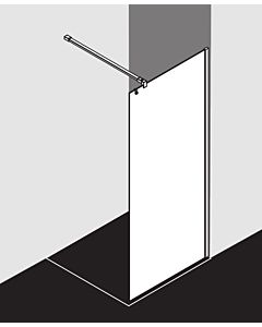 Kermi Xb glass system XBWIA10020VAK 98-100x200cm, high gloss silver, clear ESG