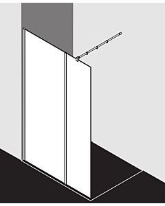 Kermi Xb glass system XBWIW11020VYK 108-110x200cm, silver high gloss, ESG SR Opaco Clean