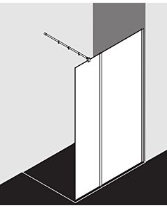 Kermi Xb glass system XBWIW11020VAK 108-110x200cm, high-gloss silver, clear ESG