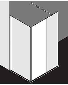 Kermi Xb fixed field XBFFW05020VKK 51.7x200cm, silver high gloss ESG mirror glass clean, glass system