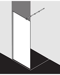 Kermi Xb glass system XBWIW08020VYK 78-80x200cm, silver high gloss, ESG SR Opaco Clean