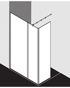 Kermi Système de verre Xb XBWIW09020VFK 88-90x200cm, verre de sécurité trempé argenté brillant Stripe Clean