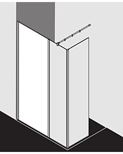 Kermi Système de verre Xb XBWIW09020VFK 88-90x200cm, verre de sécurité trempé argenté brillant Stripe Clean