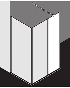 Kermi Xb glass system XBWIH03020VYK 30x200cm, silver high gloss, ESG SR Opaco Clean, ESG clear