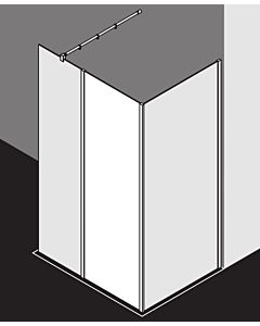 Kermi Xb fixed panel XBFFW06020VYK 61.7x200cm, silver high gloss, ESG SR Opaco Clean, glass system