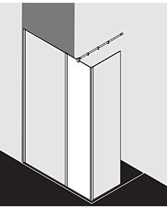 Kermi Xb glass system XBWIH06020VKK 60x200cm, silver high-gloss ESG mirror glass clean, ESG clear