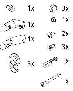 Kermi Ibiza 2000 assembly parts 2505552 set, for I2PFR / L, matt silver