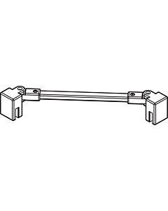 Kermi Liga stabilization ZDSSVSWLI070 Quarter circle length 700mm, for side / side wall / fixed field, silver / high gloss