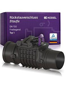 Kessel Rückstauverschluss 720150 DN 150, L/H 526 x 306 mm, freiliegend, Kunststoff