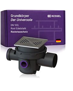 Kessel Kellerablauf Der Universale 27621 DN 100, Schlitzrost, Kunststoff, schwarz