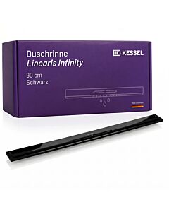Caniveau de douche KESSEL Linearis Infinity en acier inoxydable V4A 45202.09, caniveau design encastré, extensible individuellement, 900 mm, noir brossé