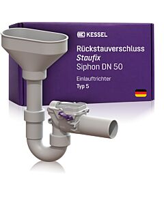 Kessel Rückstaudoppelverschluss Staufix 73053 DN 50, mit Geruchsverschluss und Einlauftrichter
