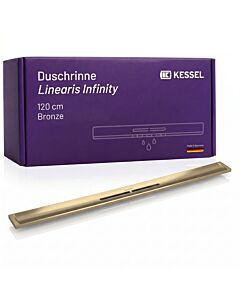KESSEL Duschrinne Linearis Infinity aus Edelstahl V4A 45204.12 bodengleiche  Design-Duschrinne, individuell verlängerbar, 1200 mm, Bronze gebürstet