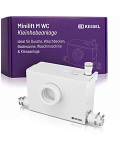 KESSEL Minilift M WC compact lifting station 28521 for toilets with macerator – wastewater lifting station for blackwater (toilet, shower, washbasin), compact, plug-in ready, 750 W
