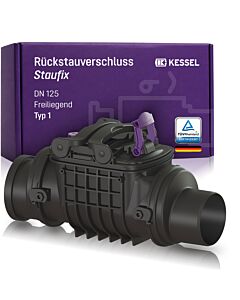 Clapet anti-retour Kessel 720125 DN 125, L/H 515 x 306 mm, apparent, plastique