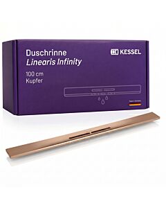 KESSEL Duschrinne Linearis Infinity aus Edelstahl V4A 45203.10  bodengleiche  Design-Duschrinne, individuell verlängerbar, 1000 mm, Copper gebürstet