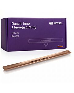 KESSEL Duschrinne Linearis Infinity aus Edelstahl V4A 45203.11  bodengleiche Design-Duschrinne, individuell verlängerbar, 1100 mm, Copper gebürstet