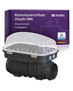 KESSEL Staufix SWA backflow preventer without spigot 73000.10, exposed, for sewage-free wastewater, 2 mechanical backflow flaps, emergency closure, type 2