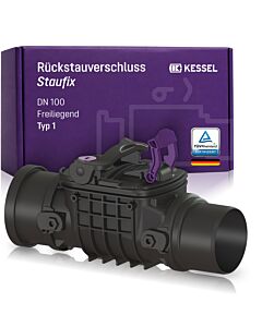Kessel backflow preventer 720100 DN 100, L/H 389 x 230 mm, exposed, plastic