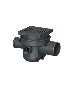 Kessel basement drain, the universal 27611 DN 100, slotted grate, plastic, black