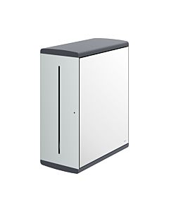 Keuco Papierhandtuchspender Moll 12785010201 silber eloxiert/anthrazit, Spiegeltür, Anschlag r.