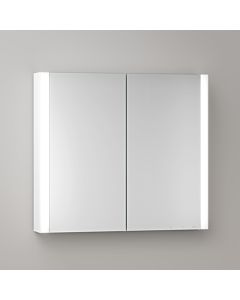 KEUCO Somaris mirror cabinet with lighting 14502512101 80 x 71 x 12.7 cm, matt white, wall-mounted, 2 doors, mirror heating