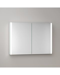 KEUCO Somaris Spiegelschrank mit Beleuchtung 14503002100 100 x 71 x 12,7 cm, verspiegelt, 2 Türen, Wandvorbau