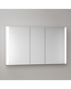 KEUCO Somaris Spiegelschrank mit Beleuchtung 14504513100 120x71x12,7cm, Wandvorbau, 3 Türen, weiß matt