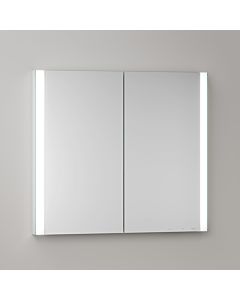 KEUCO Somaris Spiegelschrank mit Beleuchtung 14512002101 80 x 71 x 11,5 cm, verspiegelt, 2 Türen, Wandeinbau, Spiegelheizung