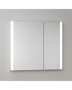 KEUCO Somaris Spiegelschrank mit Beleuchtung 14512002201 80 x 71 x 11,5 cm, verspiegelt, 2 Türen, Wandeinbau, asymmetrisch, Spiegelheizung