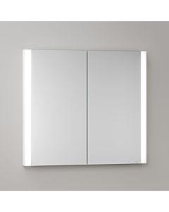 KEUCO Somaris Spiegelschrank mit Beleuchtung 14512512100 80 x 71 x 11,5 cm, weiß matt, 2 Türen, Wandeinbau