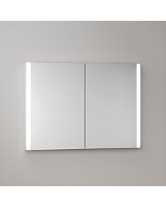 KEUCO Somaris Spiegelschrank mit Beleuchtung 14513002100 100 x 71 x 11,5 cm, verspiegelt, 2 Türen, Wandeinbau