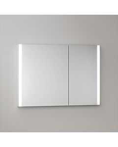 KEUCO Somaris Spiegelschrank mit Beleuchtung 14513002200 100 x 71 x 11,5 cm, verspiegelt, 2 Türen, Wandeinbau, asymmetrisch