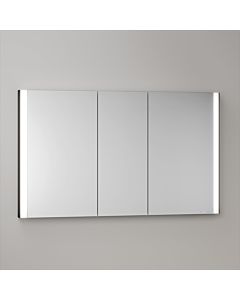 KEUCO Somaris Spiegelschrank mit Beleuchtung 14514373100 120x71x11,5cm, Wandeinbau, 3 Türen, schwarz matt