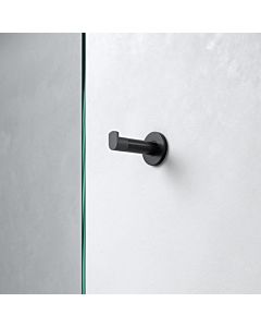 Keuco Plan Black Selection towel hook 14911370000 black, with black door stop