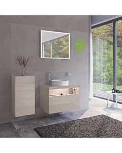 Keuco Stageline Mittelschrank 32811180002 40 x 78,2 x 36 cm, Dekor Cashmere, Glas Cashmere klar, 1-türig, Anschlag rechts