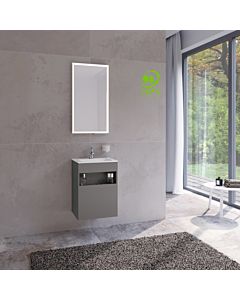 Keuco Stageline Waschtisch-Unterschrank 32822290002 Lack Inox Seidenmatt, Glas Inox satiniert, 46x62,5x38cm, ohne Elektrik, rechts